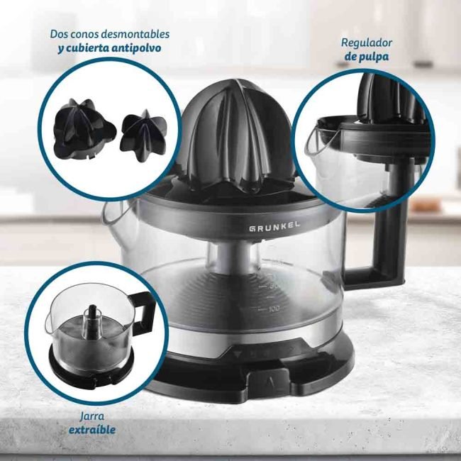 Exprimidor Grunkel Citrus Juicer 40w Black Xp-545ng