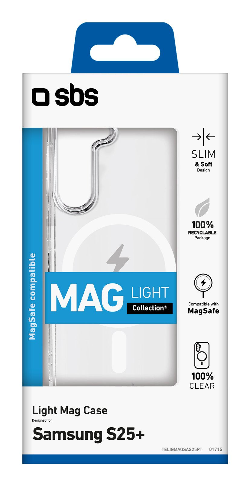 Sbs Light Mag Funda Mit Magsafe Para Galaxy S25+ Transparentee