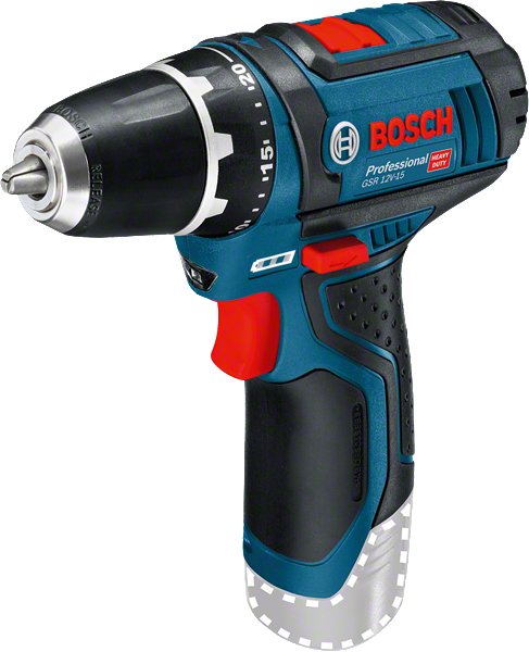 Taladro Atornillador Inalámbrico Bosch Gsr 12v-15 Professional Solo, 12 Voltios (Azul/Negro, Sin Batería Ni Cargador) 0601868101