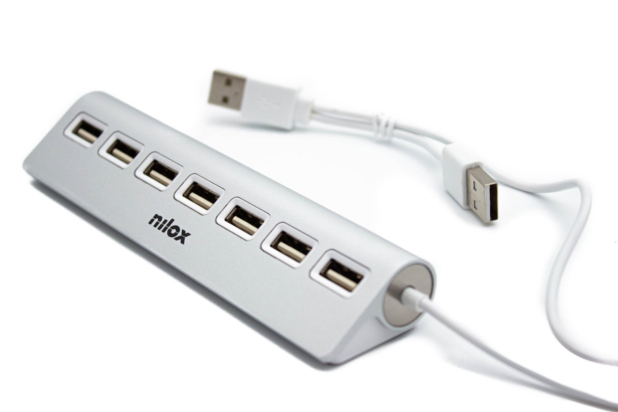 EAN 8436556148460 - Nilox NXHU7ALU2 hub de interfaz 480 Mbit/s Gris imagen 6