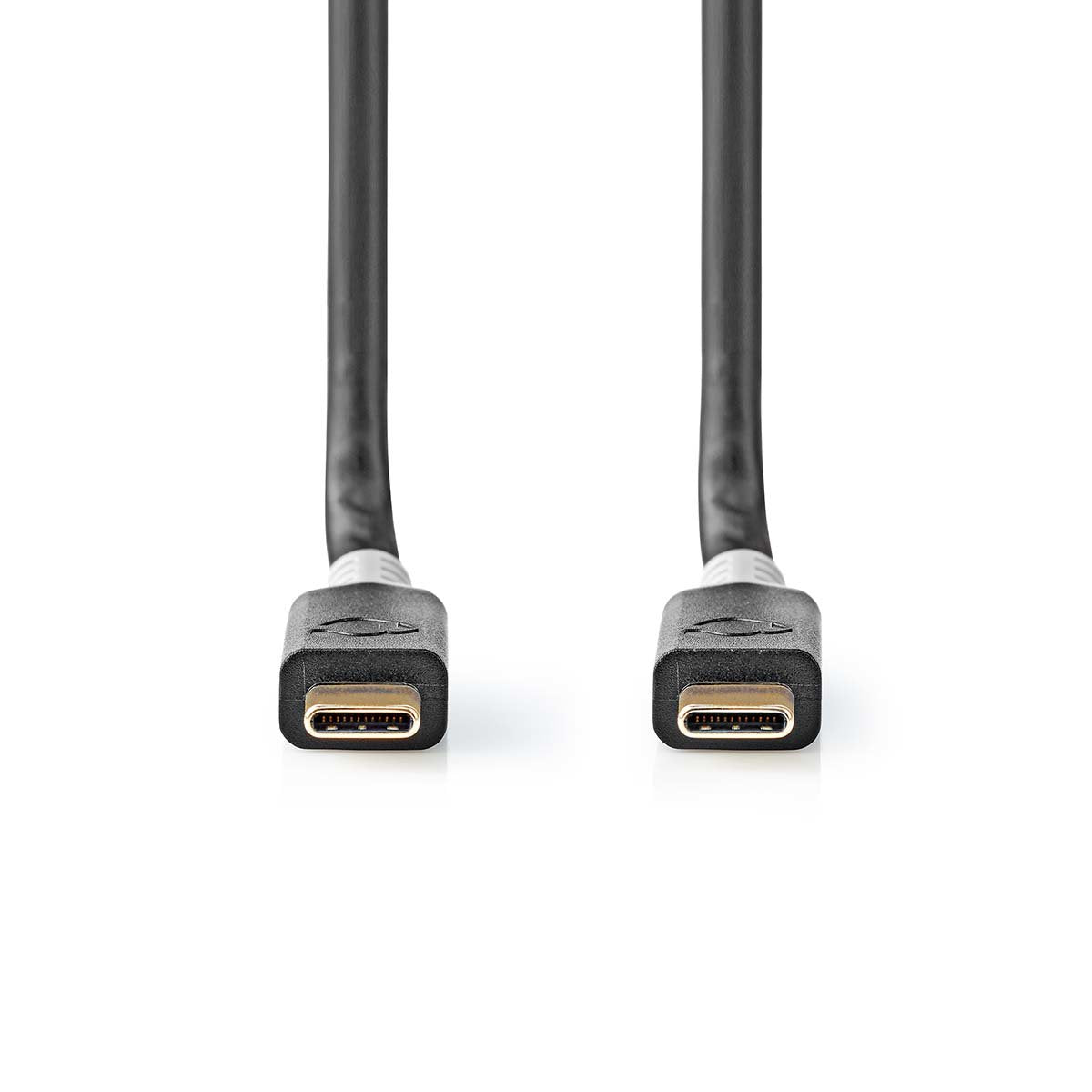 Cable Nedis Usb 3.2 Gen 2x2 Usb-C Plug Usb-C Plug 4k@60hz 20 Gbps Gilded 2.00 M Round Pvc Silver Packaging With Si