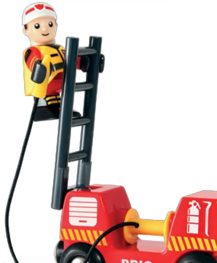 Brio World Vehículo De Bomberos Con Escalera, Vehículo De Juguete Rojo/Amarillo, Con Luz Y Sonido 33811