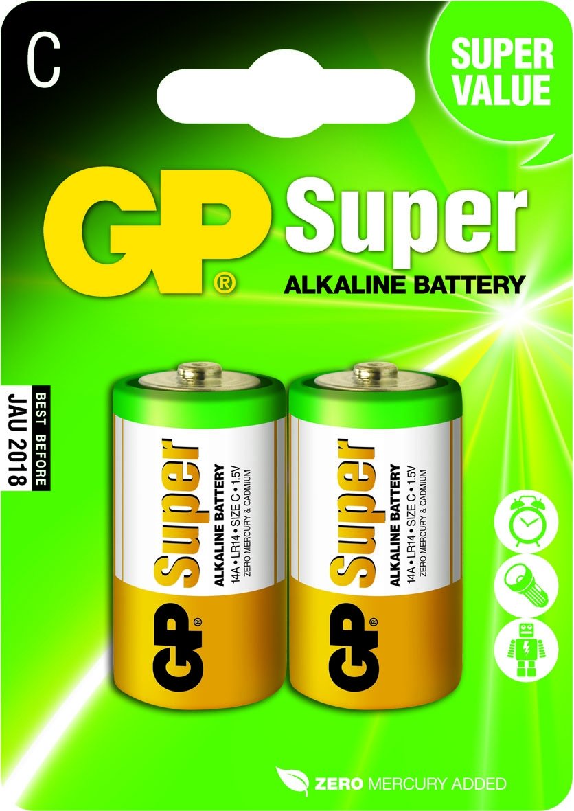 1x2 Gp Super Alkaline 1,5v C Baby Lr14 03014ac2