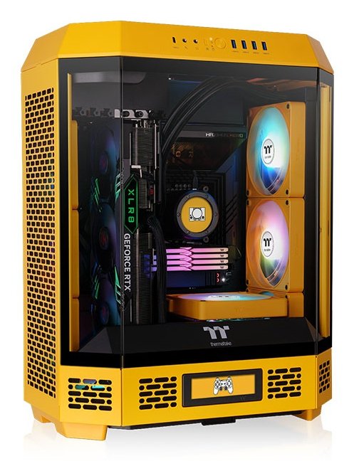 Termaltake La Torre 600, Torre Que Alberga El Vidrio De Color Amarillo Oscuro Y Templado X 3 Ca-1z1-00m4wn-00