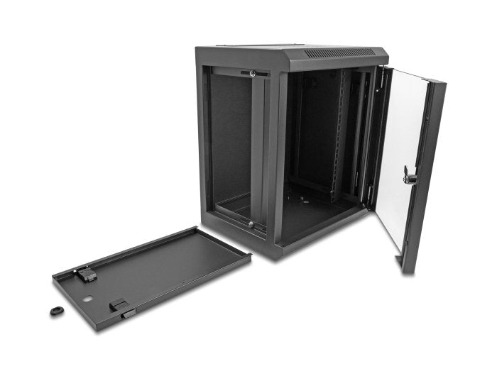 Delock 43418 Gabinete De Red De 10" Con Puerta De Vidrio 8u Negro