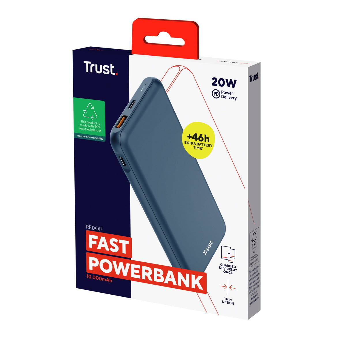 EAN 8713439250329 - Trust Redoh Ión de litio 10000 mAh Azul imagen 5