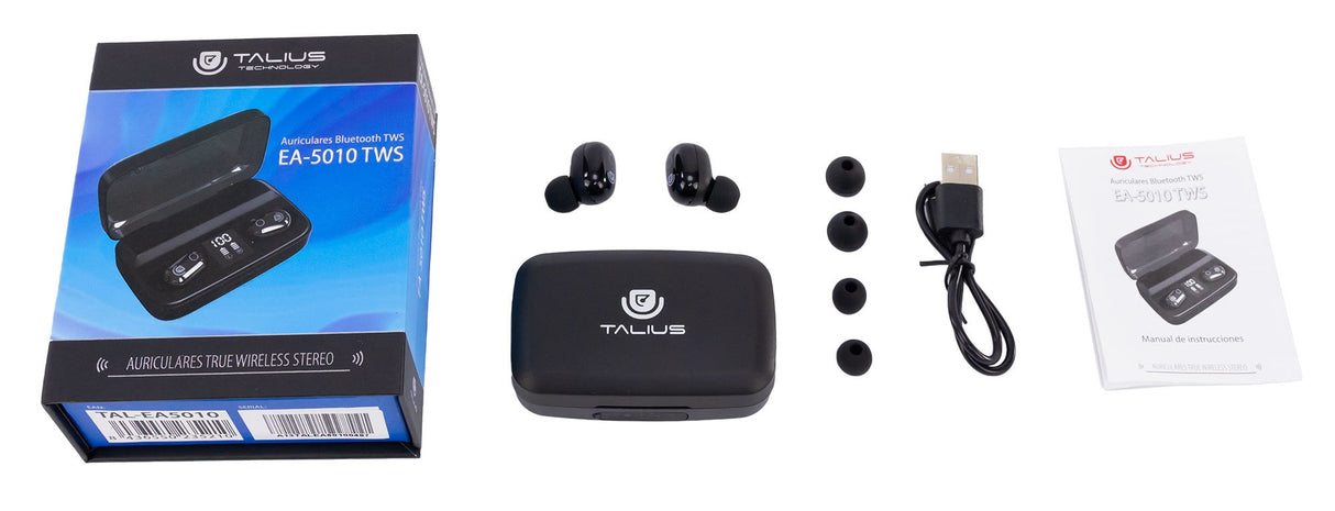 Talius Intrauricular Ea-5010 Tws Bt 5.0 3/4h Black