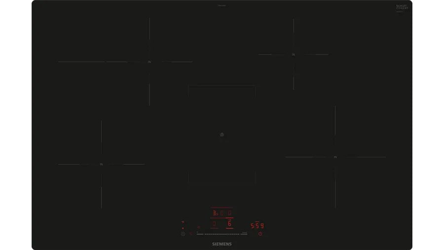 Siemens Eh801hfb1e Iq300, Placa Autosuficiente Negra, 80 Cm, Home Connect Eh801hfb1e