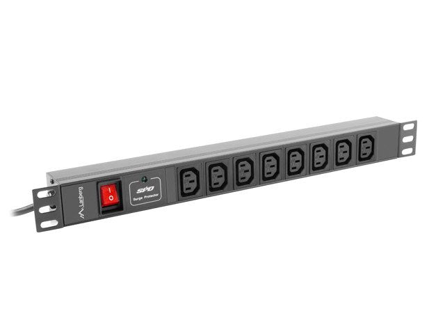 Regleta Rack Lanberg 19 "Pdu Pdu-08i-0200-C20-Bk (1u, 16a, 8x Iec C13, 2m, C20 Enchufe)
