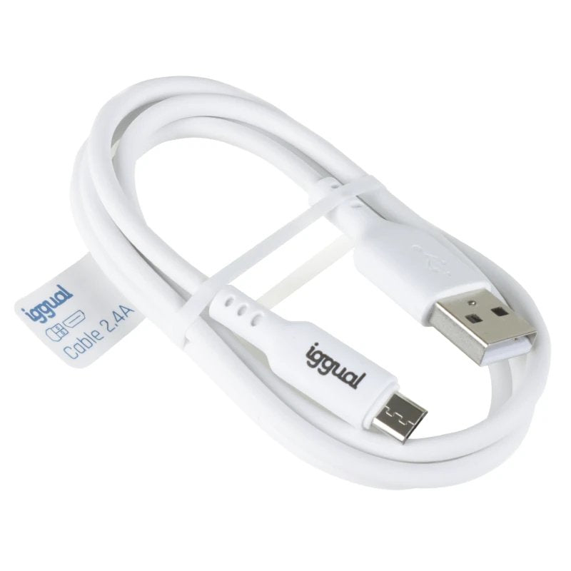 Iggual Cable Usb-A/Micro-Usb 100 Cm Blanco