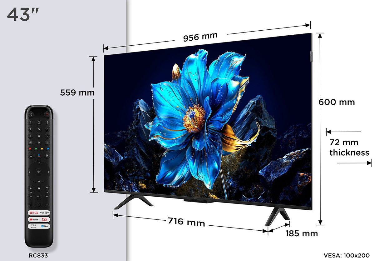 EAN 5901292525958 - TCL P7K 43P7K Televisor 109,2 cm (43") 4K Ultra HD Smart TV Wifi Metálico 430 cd / m² imagen 2