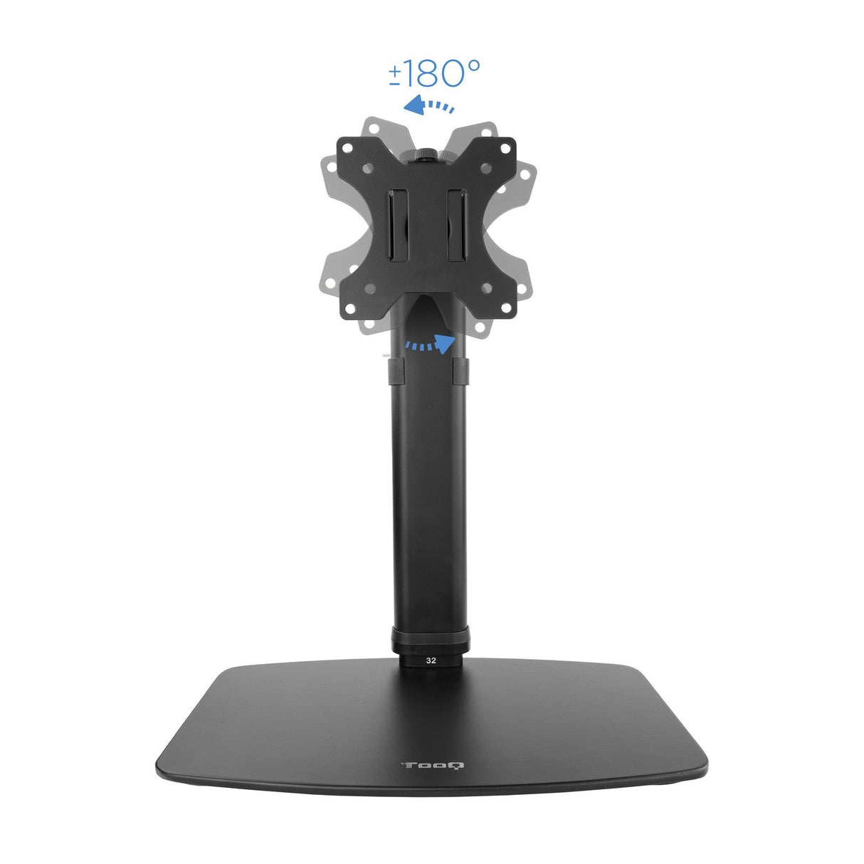 Tooq Soporte De Mesa Para Monitor De 17"-27" - Gestion De Cables - Peso Max 6kg - Vesa 100x100mm - Negro