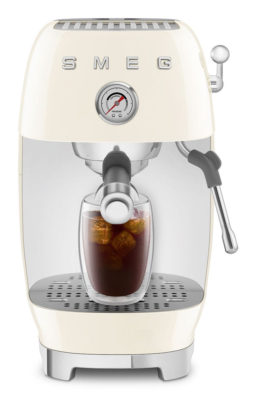 Smeg Espressomaschine Ecf03creu, Thermoblock, Cold Brew, Dampfdüse, 1.4l Tank