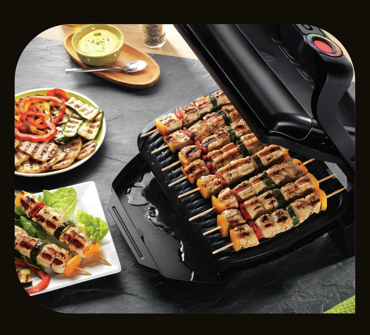 Grill Electric Tefal Optigrill+ Gc 7148 (Contact Grill; 2000w; Black Color)