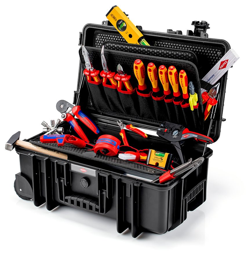 Kit De Herramientas De Knipex "Robust26 Move" Elektro, 22 Partes, Conjunto De Herramientas En Negro, Con Rango De Herramientas Para Electricistas 00 21 33 E