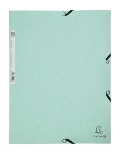 Exacompta Carpeta Aquarel Cartón Lustrado 400 Gr Tres Solapas Gomas A4 Verde Pastel-5u-