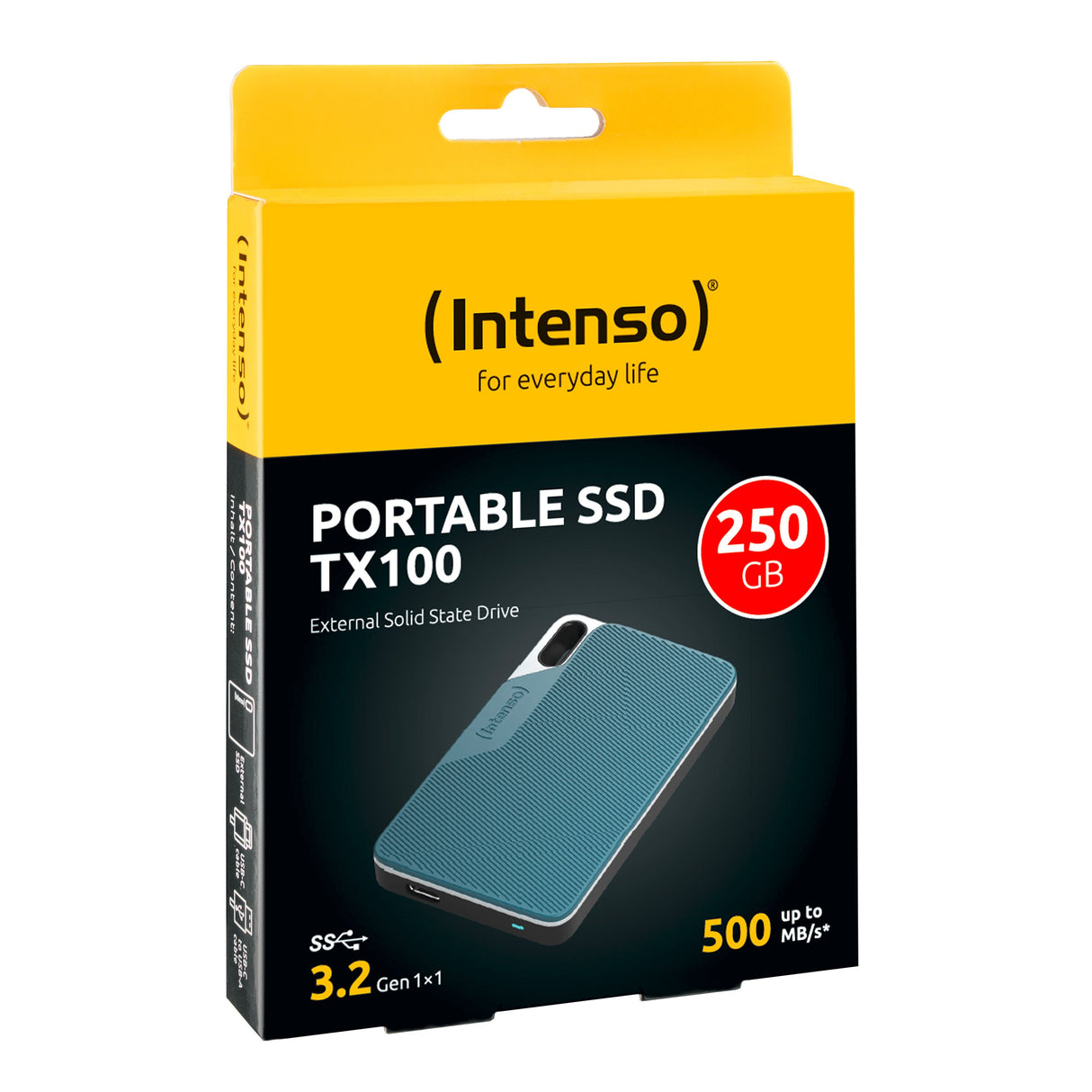 EAN 4034303033522 - Intenso Lesen/Schreiben bis zu 500 MB/s/250GB USB Tipo C 3.2 Gen 1 (3.1 Gen 1) Azul, Gris imagen 3