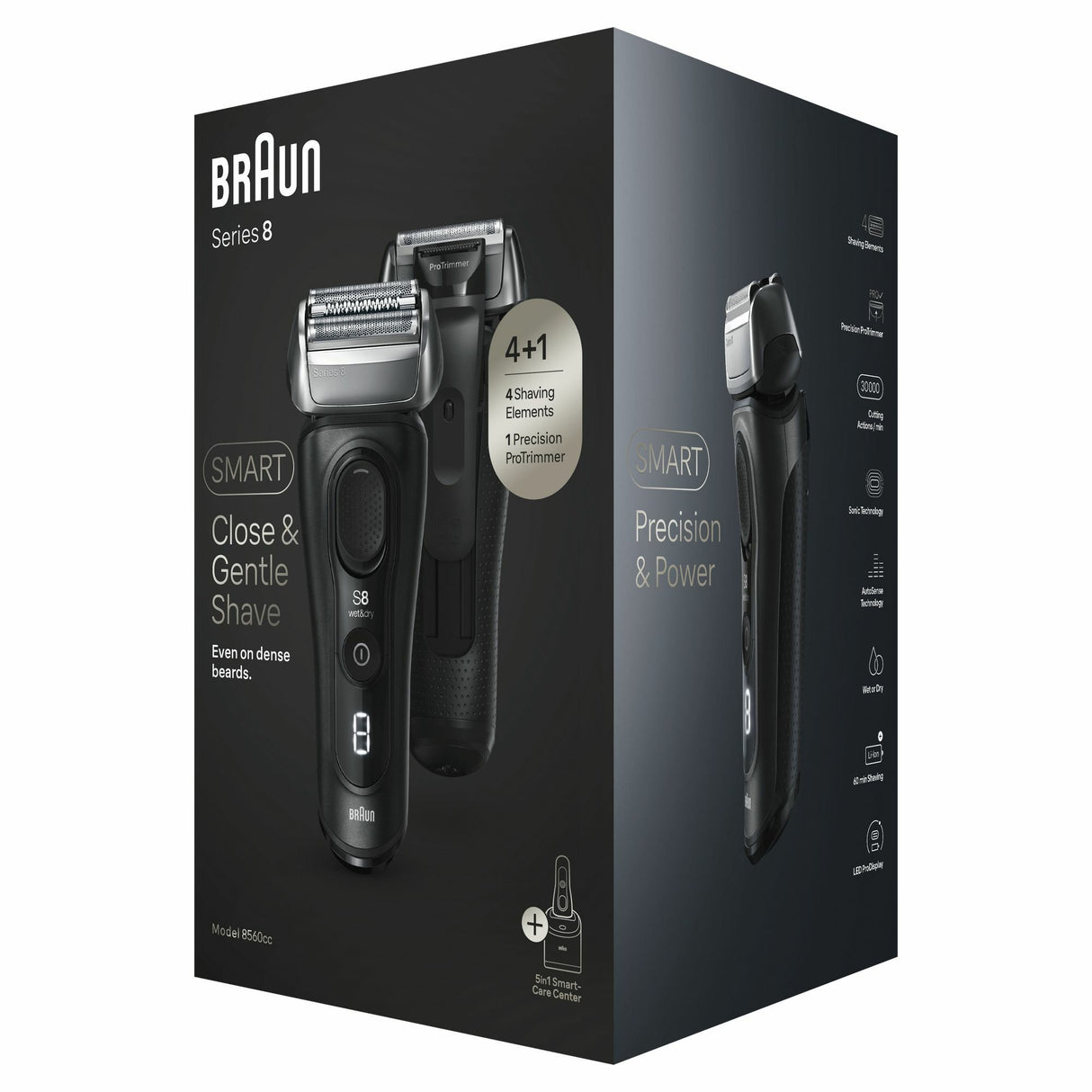 EAN 7500435218184 - Braun Series 8 8560cc Wet & Dry Máquina de afeitar de láminas Recortadora Negro imagen 1
