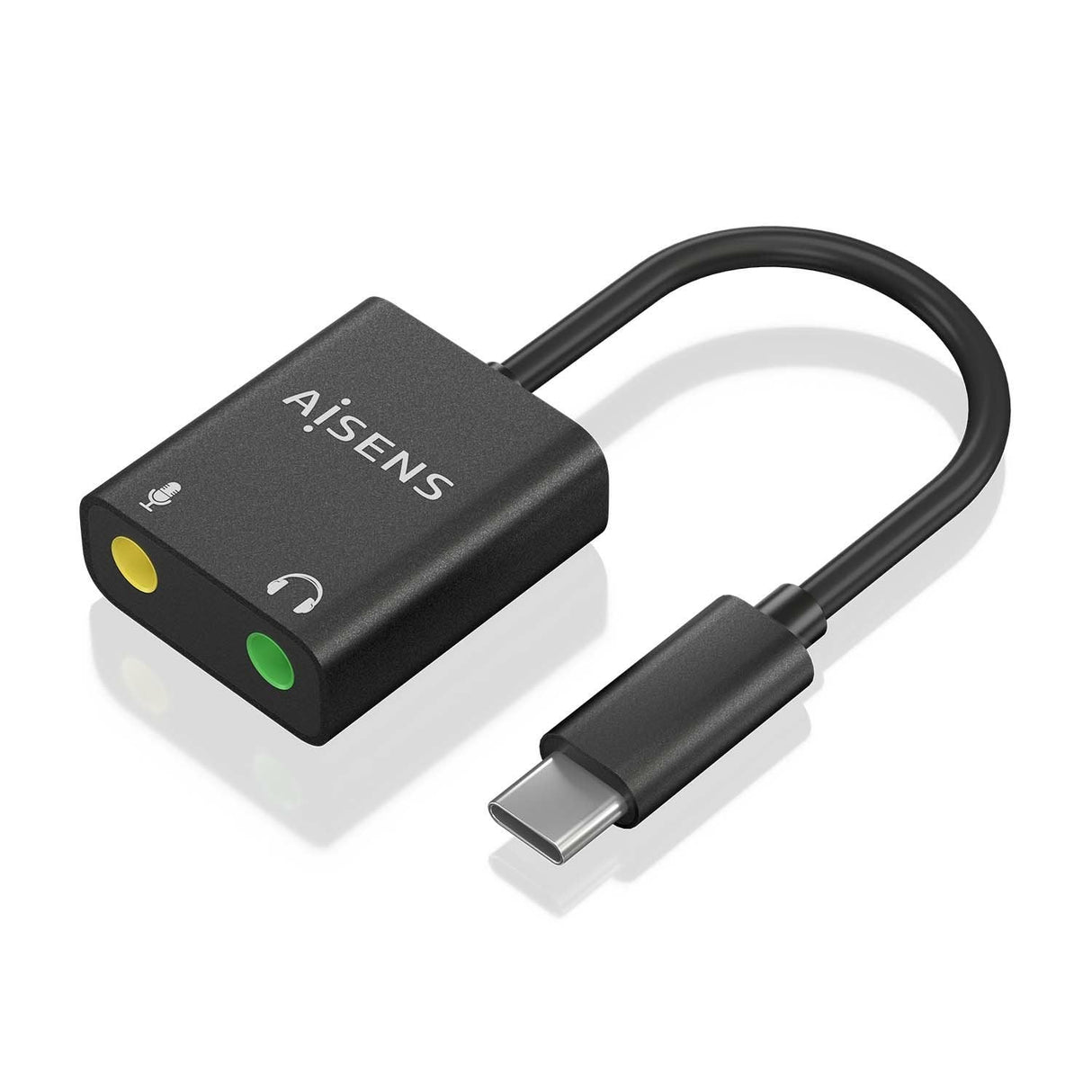 Aisens Conversor Usb-C A Audio 48khz - Usb-C/M-2xjack 3.5/H - 10cm - Negro