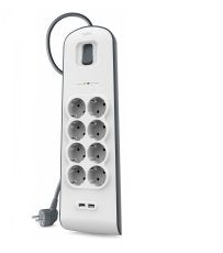 EAN 0745883659708 - Belkin BSV804VF2M limitador de tensión Blanco 8 salidas AC 2 m imagen 1