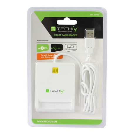 EAN 8054529029150 - Techly Compact Smart Card Reader/Writer USB2.0 White I-CARD CAM-USB2TY lector de tarjeta inteligente Inte imagen 2