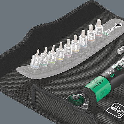 Llave Dinamométrica Wera Safe-Torque A 1 Imperial Set 1, 10 Piezas Negro Verde Cuadrado De 1/4", 2-12 Nm