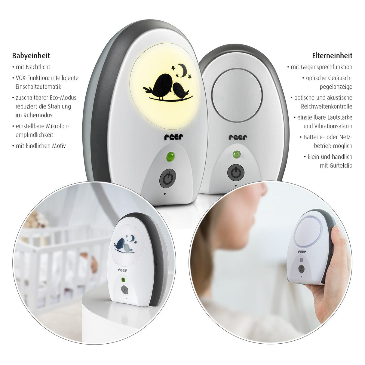 EAN 4013283500705 - reer 50070 vigila bebes Negro, Blanco imagen 2