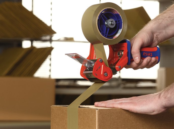 Dispensador De Cinta Tesa® Comfort, Hasta 66m X 50mm, Rojo / Azul