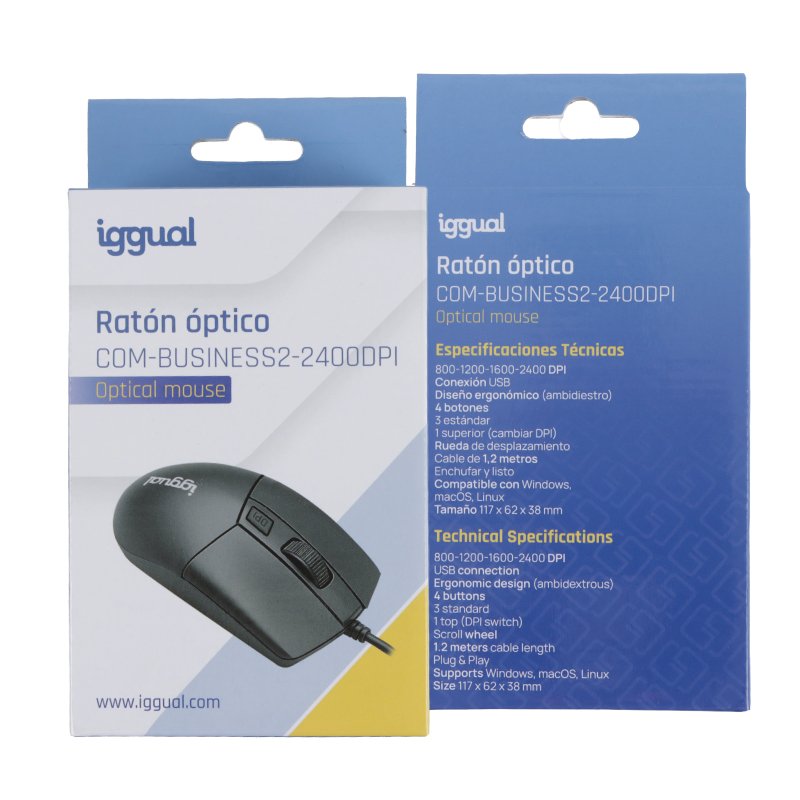 EAN 8435364320440 - iggual COM-BUSINESS2-2400DPI ratón Hogar Ambidextro USB tipo A imagen 11