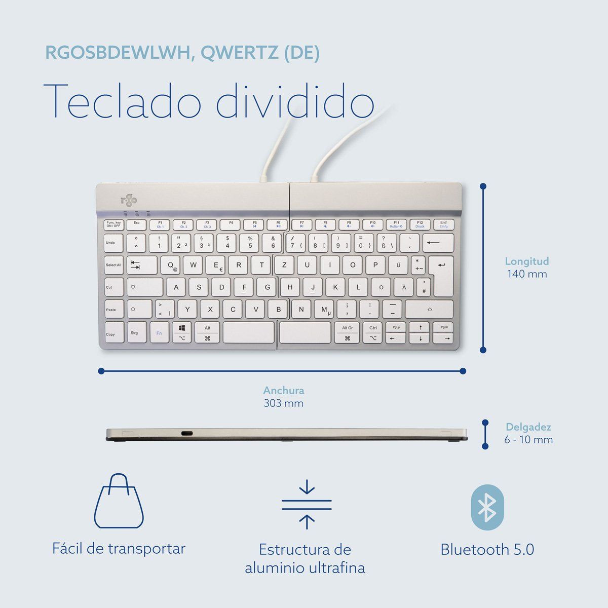 EAN 8719274491873 - R-Go Tools RGOSBDEWLWH teclado Oficina Alemán imagen 15