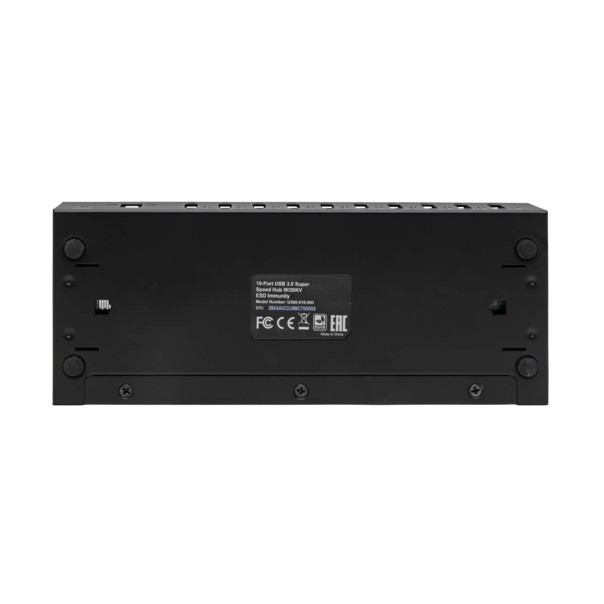 Eaton Tripp Lite Series 10-Port Industrial-Grade Usb 3.0 Superspeed Hub 20 Kv Esd Immunity Iron Housing Mountable Hub 10 X Superspeed Usb 3.0 Montaje En Riel Din Montaje En Pared