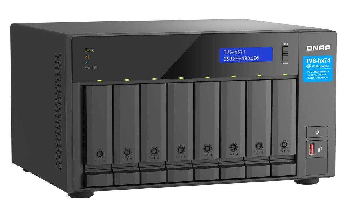 EAN 4711103084465 - QNAP TVS-H874T-I9-64G servidor de almacenamiento NAS Torre Intel® Core™ i9 64 GB DDR4 0 TB QNAP QTS Negro imagen 3