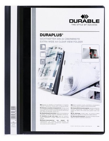 Carpeta Oferta Durable Duraplus Bolsillo Transparente Negro