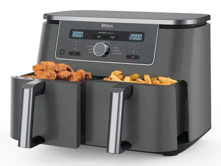 EAN 0622356322676 - Ninja DZ400EU freidora Doble 9,5 L Independiente 2470 W Freidora de aire caliente Gris imagen 2