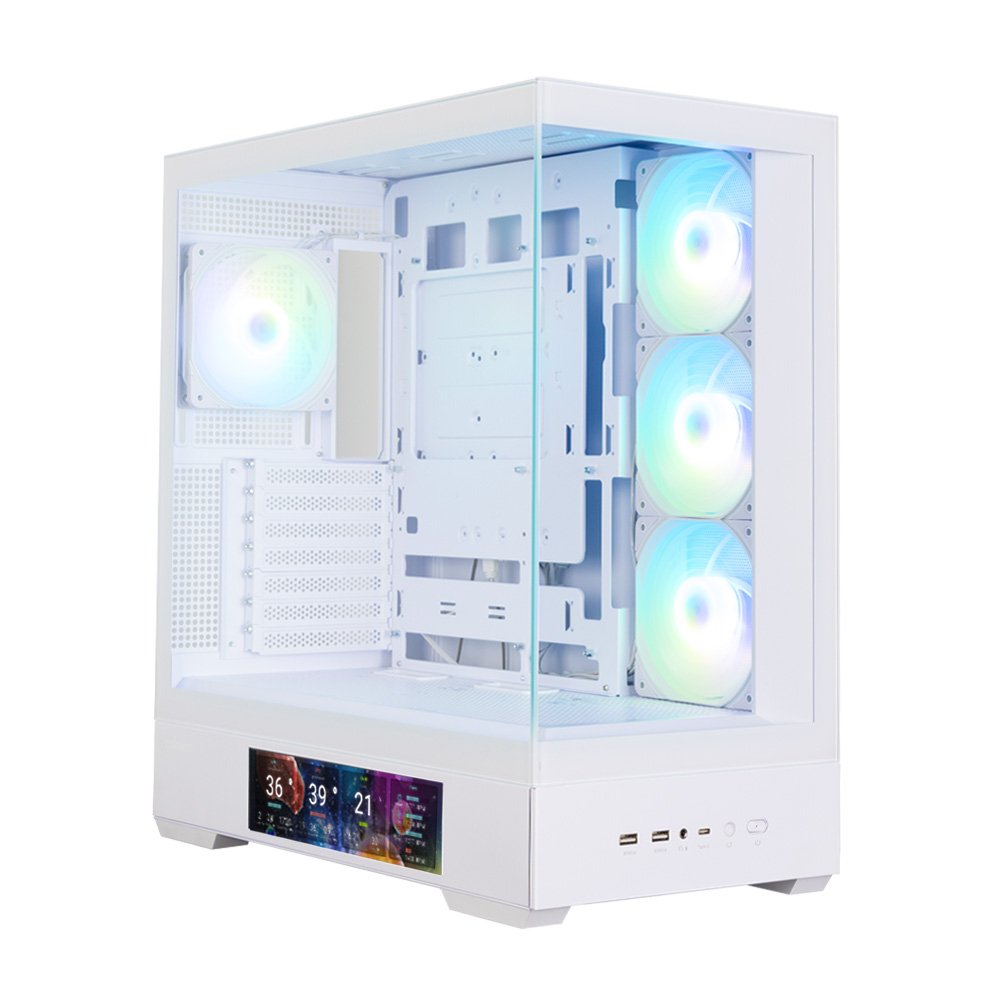 Caja Pc Zalman P40 Ds Atx 4 Xvent 120mm Argb 2xusb 3.0 Blanco S/N Fuente