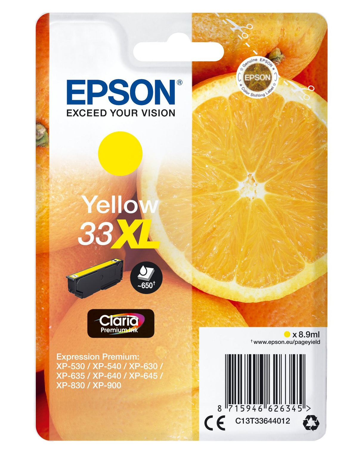 Tinta Original Epson T3364 Yellow Para Xp-530,Xp-540,Xp-630,Xp-635,Xp-640,Xp-645,Xp-830,Xp-900