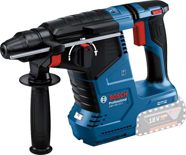 Taladro Percutor Inalámbrico Bosch Gbh 18v-24 C Professional Solo, 18 Voltios (Azul/Negro, Sin Batería Ni Cargador, Con Bluetooth)