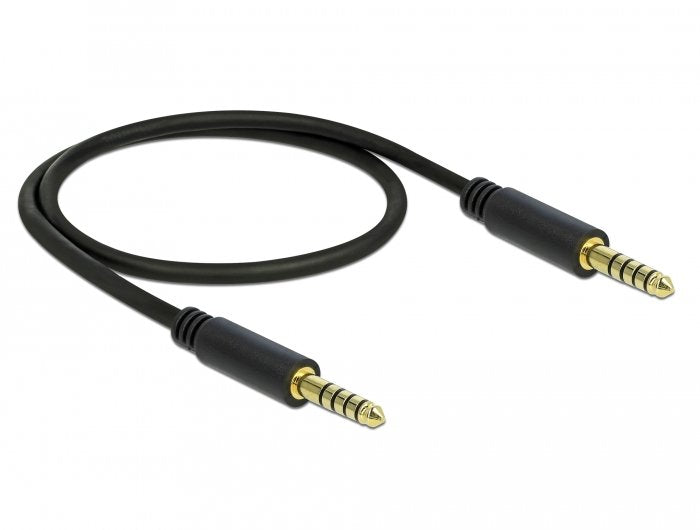 Delock Cable De Audio Jack 4,4 Mm 5 Pin Macho A Macho 0,5 M Negro