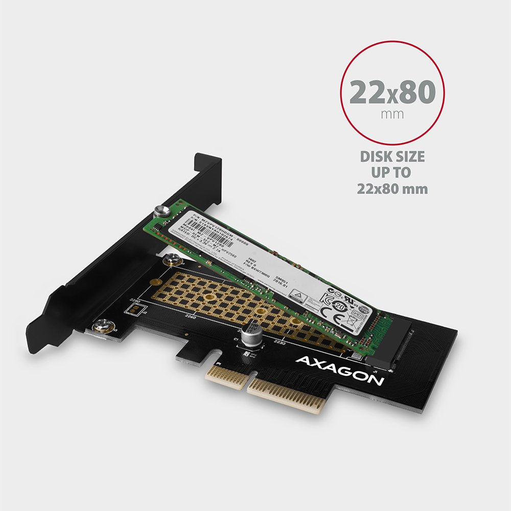 Axagon Pcem2-N Tarjeta Pcie X4, 1 Ranura M.2 Nvme M-Key, Sp Y Lp