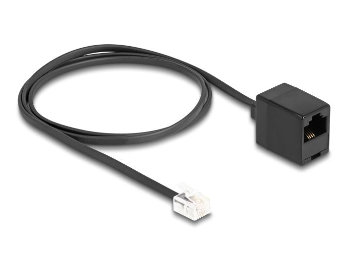 Delock Cable Telefono Rj11 Macho A Rj45 Hembra Negro 1 M