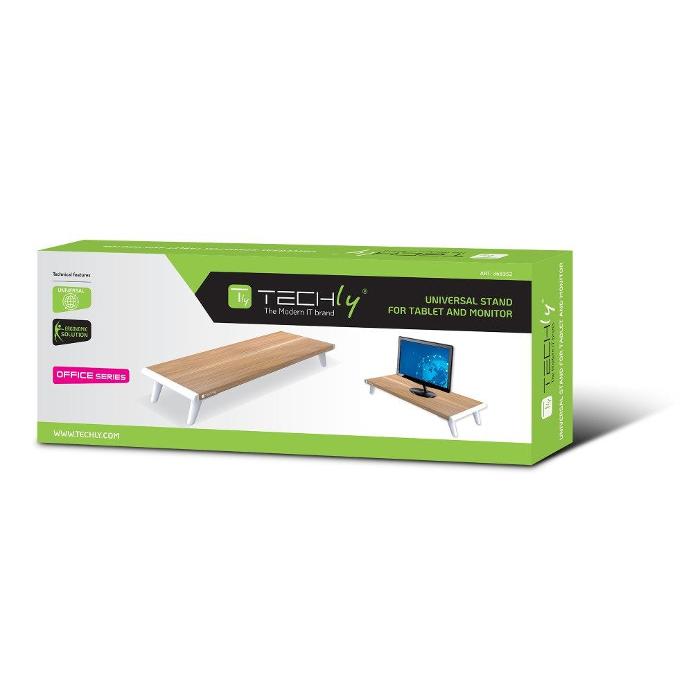 EAN 8059018368352 - Techly ICA-MS 389 soporte para monitor Escritorio Blanco, Madera imagen 2