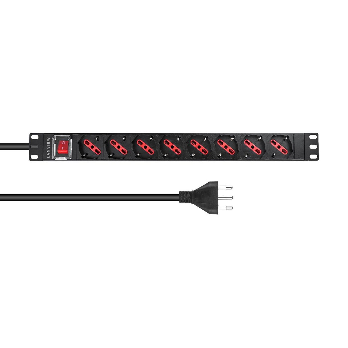 EAN 5715063205938 - Lanview LVR-2MIT-SW-IT8 unidad de distribución de energía (PDU) 1U Negro imagen 1