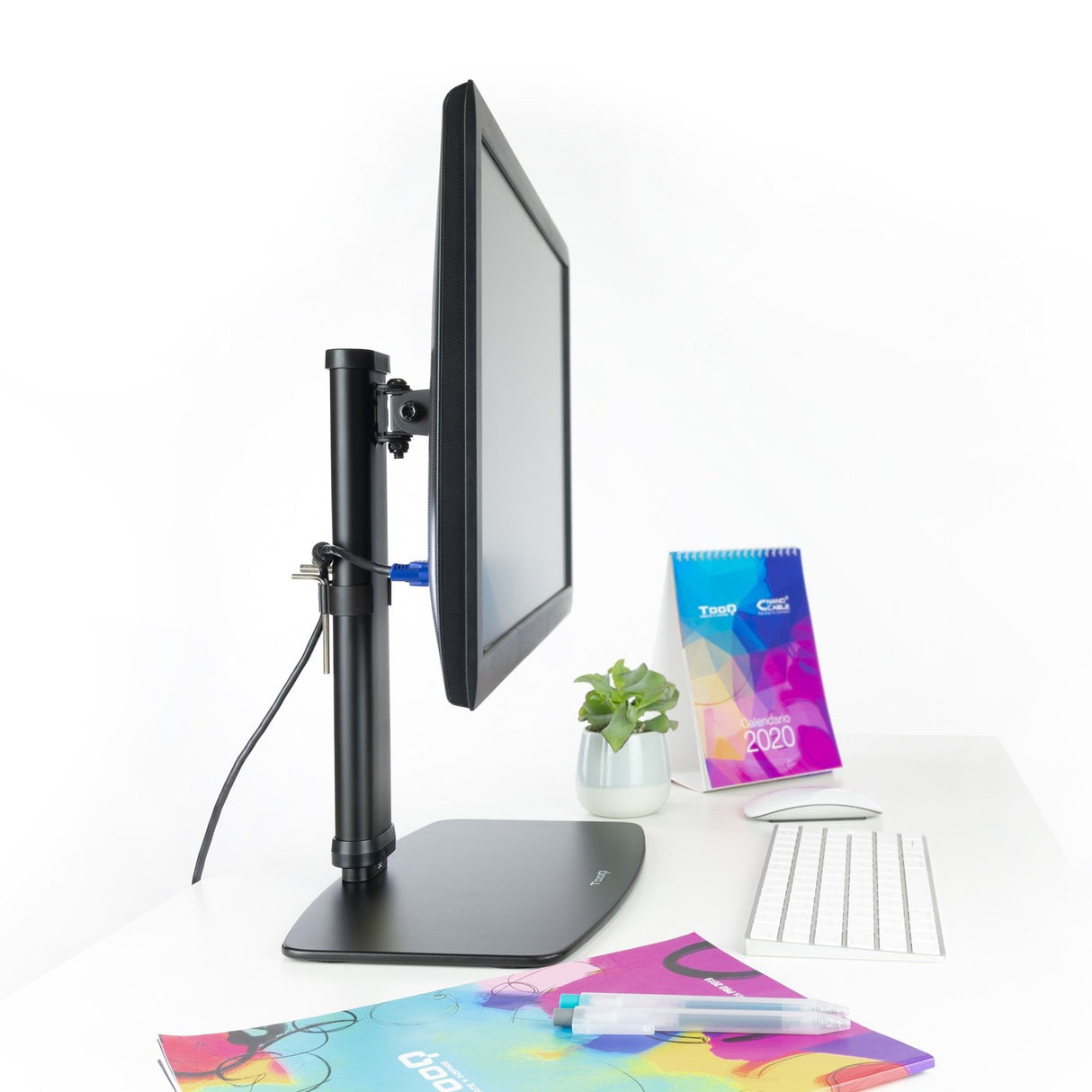 Tooq Soporte De Mesa Para Monitor De 17"-27" - Gestion De Cables - Peso Max 6kg - Vesa 100x100mm - Negro