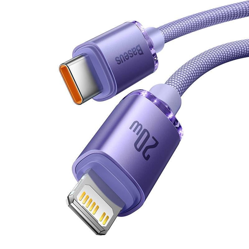Baseus Type-C - Lightning Cable, Crystal Shine Series Fast Charging Data Cable 20w 1.2m Purple (Cajy000205)