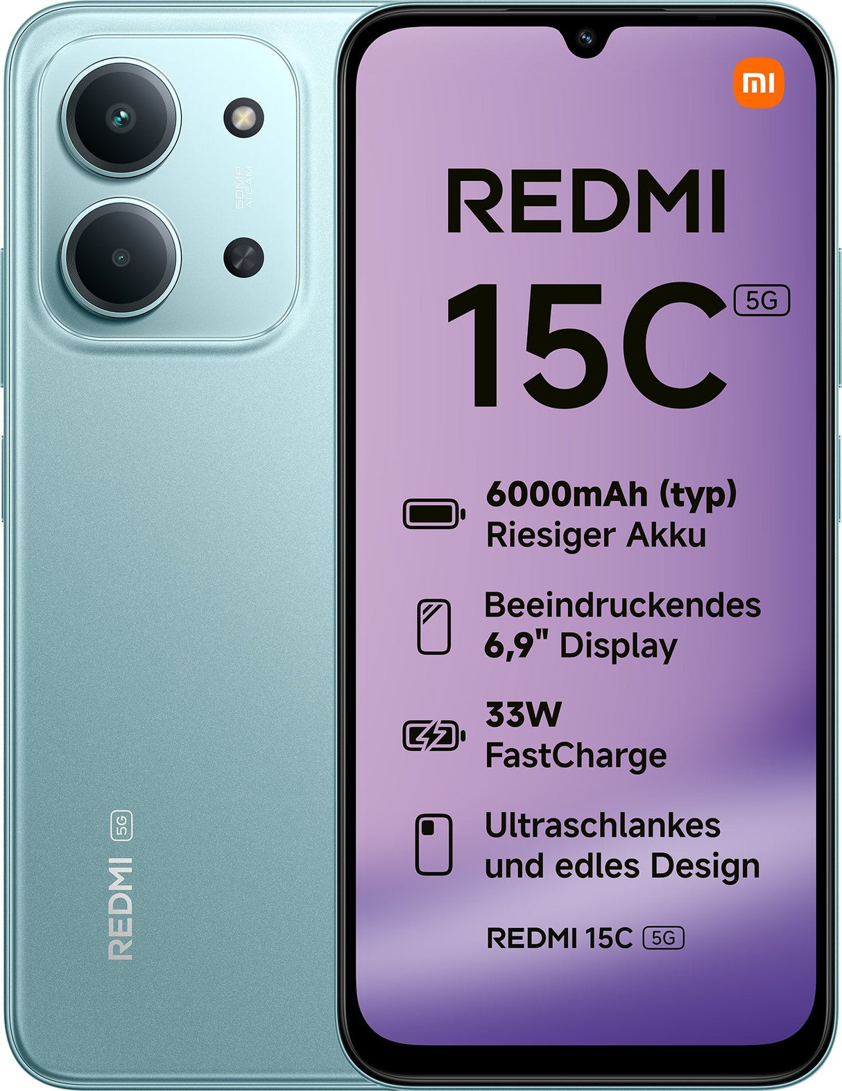 Xiaomi Redmi 15c 5g Dual Sim 4gb Ram 128gb - Mint Green