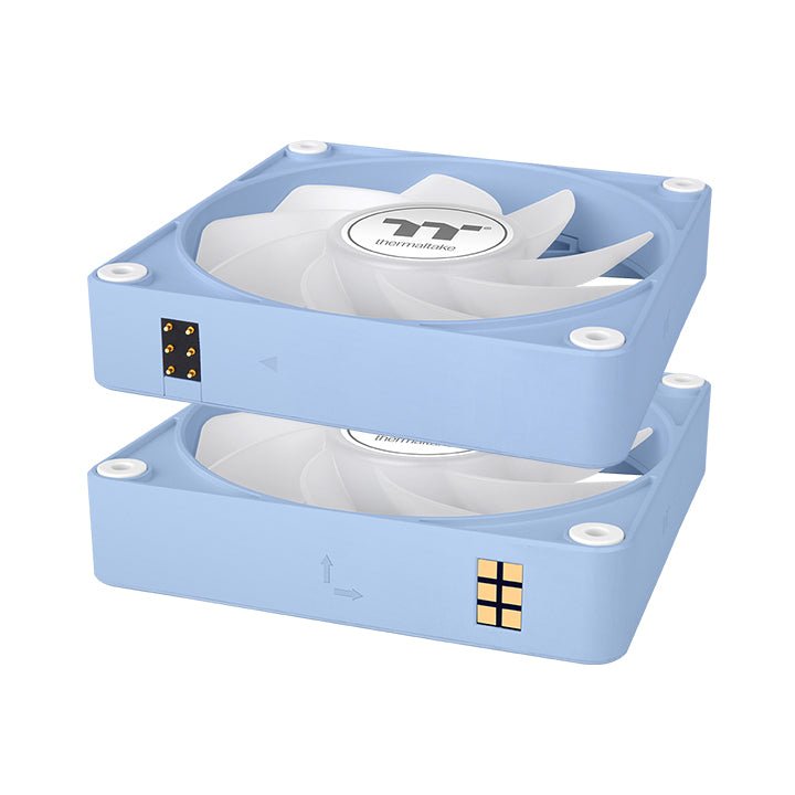 Ventilador Pc Thermaltake Ct140 Ex Reverse Argb Sync Pc Cooling Fan Azul Claro, Paquete De 3, 140 Mm Cl-F199-Pl14bu-A