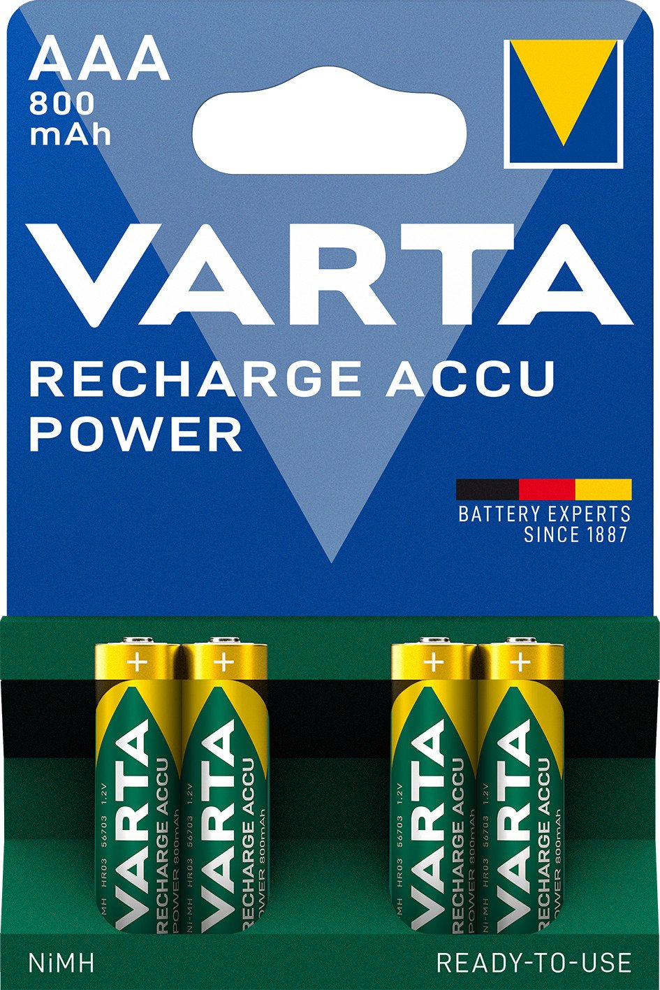 Varta Pilas Recargables Aaa 800mah Pack 4 Blx4 Aaa 800mah Varta Ready To Use