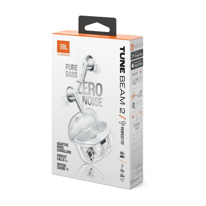 Jbl Tune Beam 2 Ghost Edition Tws Bluetooth Wireless In-Ear Earbuds Ghost White Eu