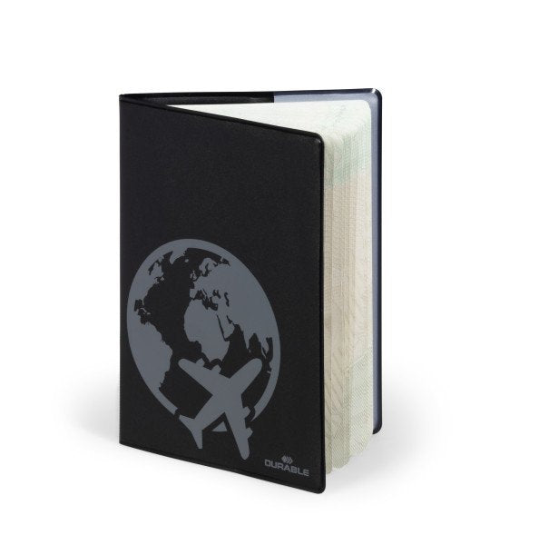 Funda Para Pasaporte Durable 189x129mm Rfid Secure Negro