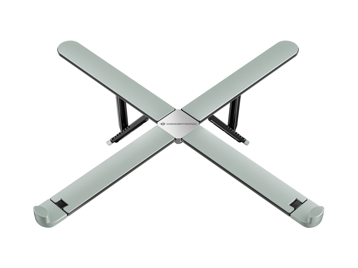 Soporte De Portátil Conceptronic Thana11g Ergo Hasta 17.3" Plegable 8 Niveles Max 5kg Gris